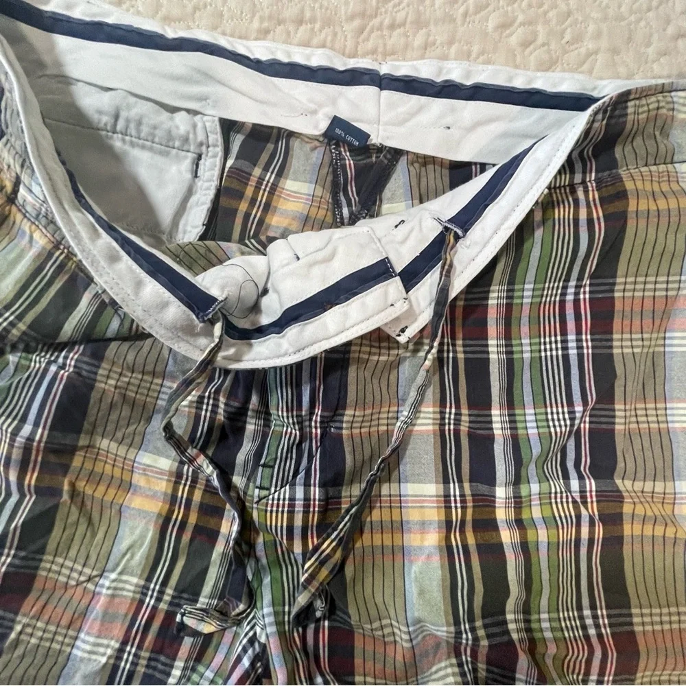 Polo by Ralph Lauren Mens Plaid‎ Green Navy Madras Shorts Size 44B